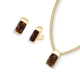 CONJUNTO LÚMEN DOURADO DETALHE PEDRAS NATURAIS FRAGMENTADAS